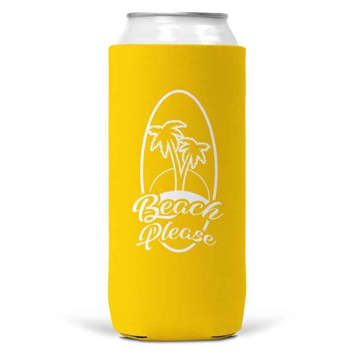 Beach Please SLIM CAN Coozie/Cooler for 12oz Slim Cans