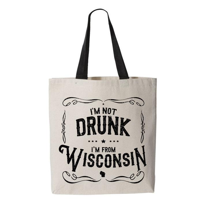 I'm Not Drunk I'm From Wisconsin Tote Bag Shopping Bag 11L