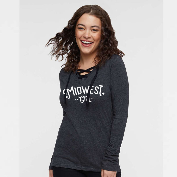 Midwest Girl Ladies Long Sleeve Laced