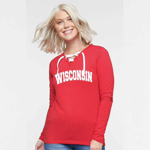 Wisconsin Sport Ladies Long Sleeve Laced