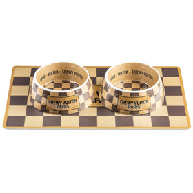 Chewy Vuiton Placemat Checker Pattern