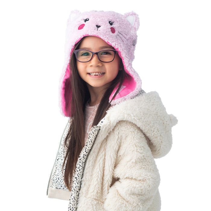 Cat/Super Hero Kids Reversible Sherpa Hat