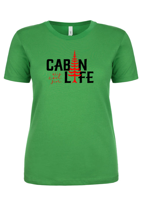 Cabin Life Wisconsin Ladies T-Shirt