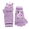 Unicorn Knit Fingerless Gloves w/ Finger Flap
