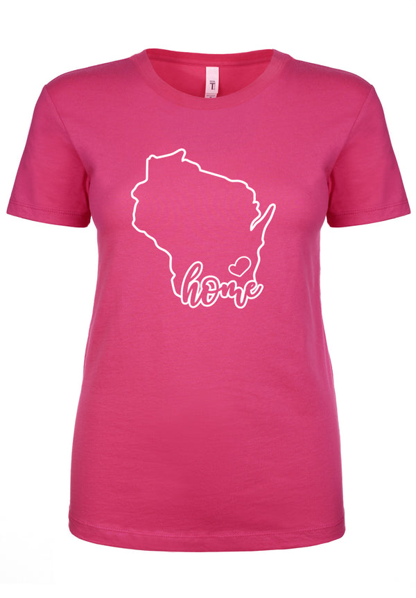 Wisconsin Home State Ladies T-Shirt