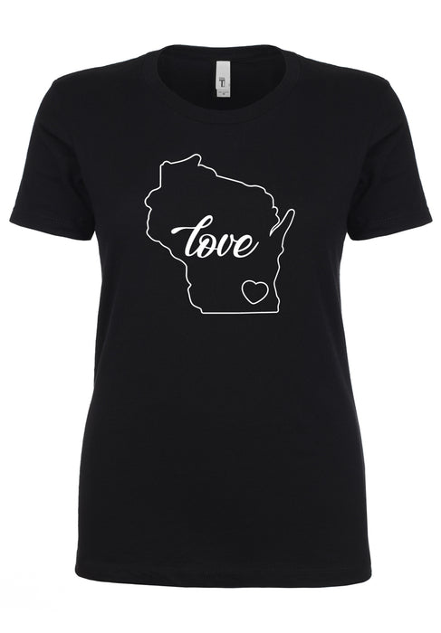 Love Wisconsin Ladies T-Shirt
