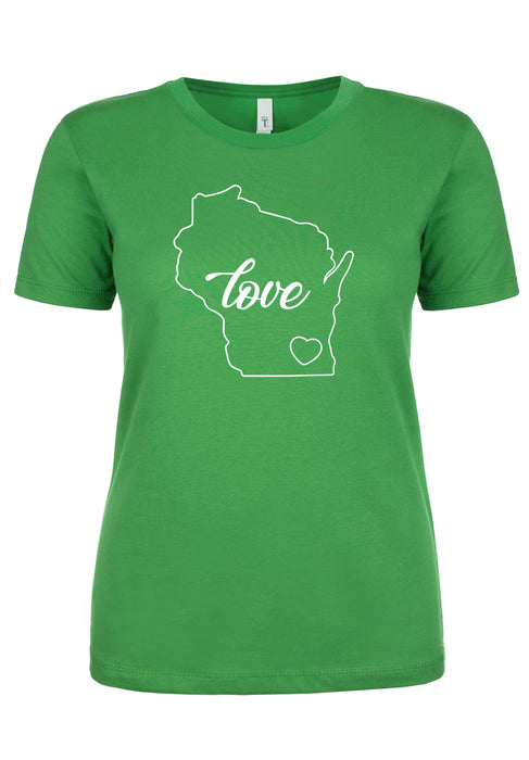 Love Wisconsin Ladies T-Shirt