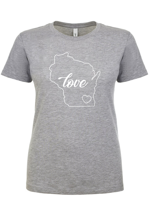 Love Wisconsin Ladies T-Shirt