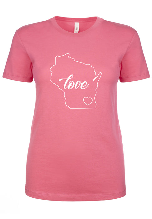 Love Wisconsin Ladies T-Shirt