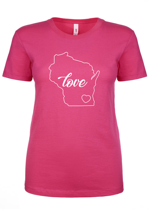 Love Wisconsin Ladies T-Shirt