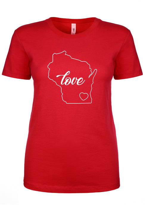 Love Wisconsin Ladies T-Shirt