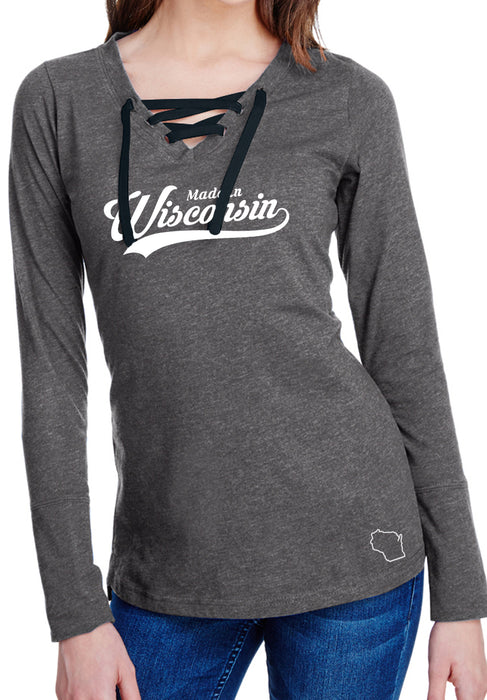 Made in Wisconsin Ladies Long Sleeve Laced
